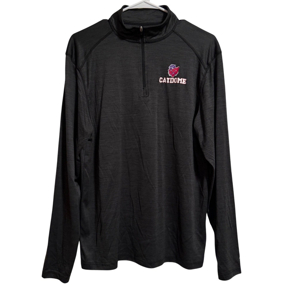 BSN Sports Mens Linfield University Catdome 1/4 Zip Pullover Gray Large